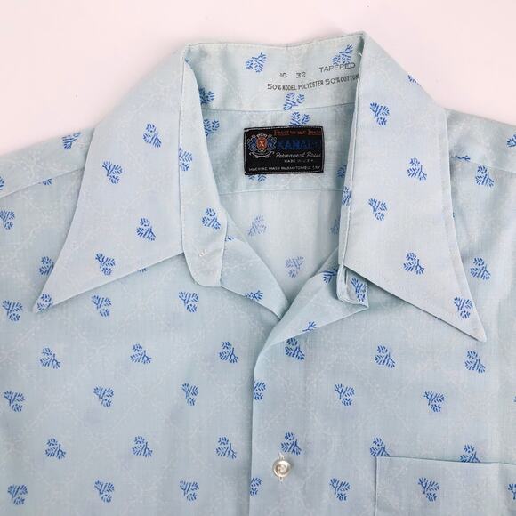 70s pointy dagger collar shirt 1970s vintage Xanadu Fruit of the Loom - Picture 4 of 8
